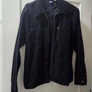 GAP Black Corduroy Zip Up Jacket Size Large